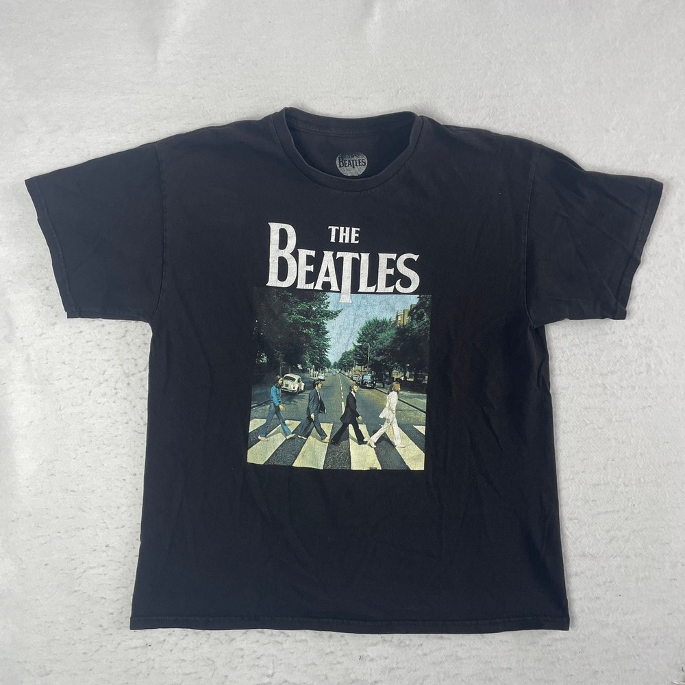 The Beatles T-Shirt Mens XL Black Abbey Road Graphic Print Short Sleeve Tee